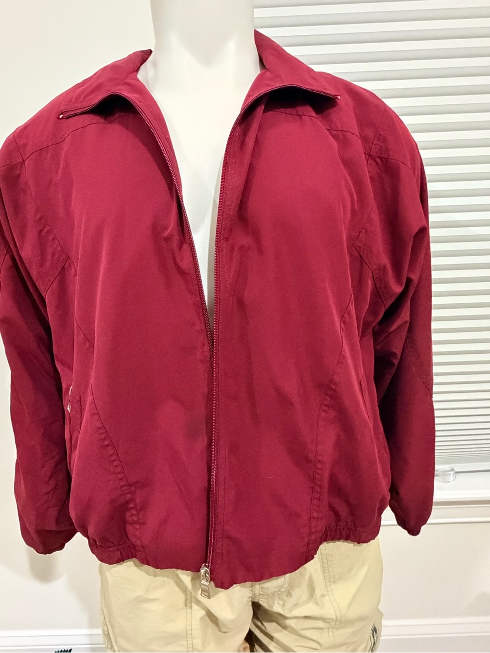 Vintage 90s Napa Valley Burgundy/Wine Full-Zip Windbreaker Jacket - Size XL